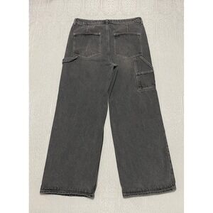 BP Be Responsible Carpenter Jeans High Rise 34 Black‎ Wide Leg Charcoal Wash